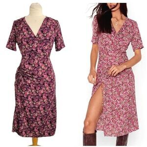 Nasty gal floralside slit midi dress  